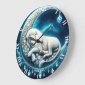 Fantasy Schattige Sleeping Lion Crescent Grote Klok (Hoek)