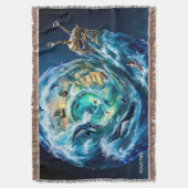 Fantasy Schattige Snail Ocean Storm Deken (Voorkant Verticaal)