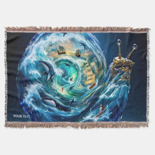 Fantasy Schattige Snail Ocean Storm Deken (Voorkant)