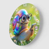 Fantasy Schattige Snail Telefoonbloemen Grote Klok (Hoek)