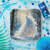 Fantasy Schattige Sneeuwwitje Pauw Papieren Bordje (Feest)