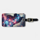 Fantasy Schattige Space Cat Stars Bagagelabel (Voorkant horizontaal)