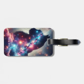 Fantasy Schattige Space Cat Stars Bagagelabel (Achterkant horizontaal)