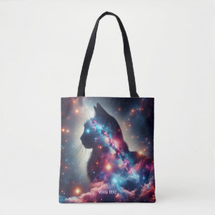 Fantasy Schattige Space Cat Stars Tote Bag