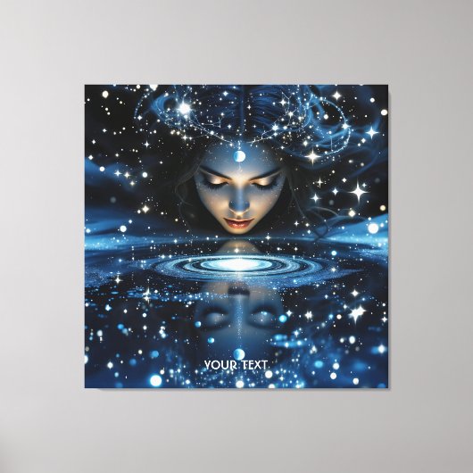 Fantasy Schattige Space Lady Face Canvas Afdruk (Voorkant)