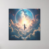 Fantasy Schattige Space Stars Meisje Canvas Afdruk (Voorkant)