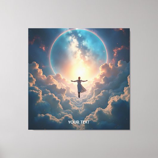 Fantasy Schattige Space Stars Meisje Canvas Afdruk (Voorkant)