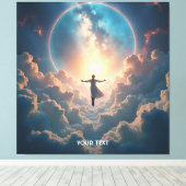 Fantasy Schattige Space Stars Meisje Canvas Afdruk (Insitu (Houten vloer))