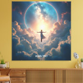 Fantasy Schattige Space Stars Meisje Canvas Afdruk (Insitu (Woonkamer))