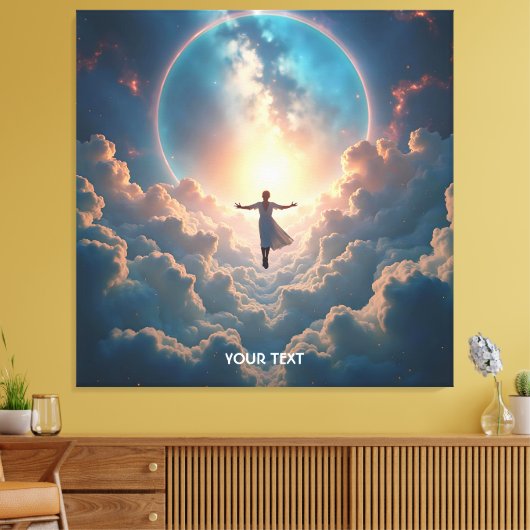 Fantasy Schattige Space Stars Meisje Canvas Afdruk (Insitu (Woonkamer))