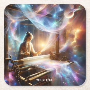 Fantasy Schattige Space Weaving Girl Kartonnen Onderzetters