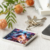 Fantasy Schattige spelen Fox Sleutelhanger (Zijkant)