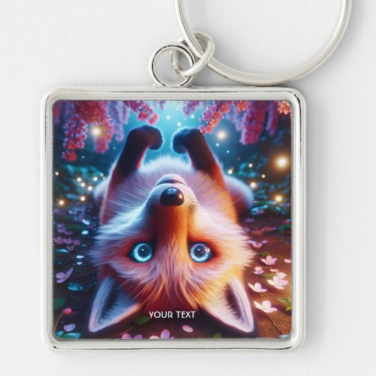 Fantasy Schattige spelen Fox Sleutelhanger (Voorkant)