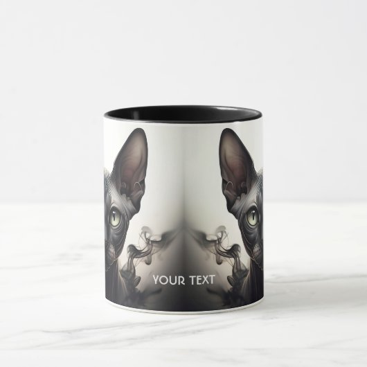 Fantasy Schattige Sphynx Black Cat Mok (Midden)