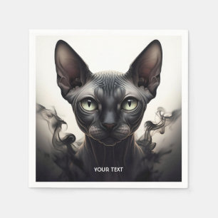 Fantasy Schattige Sphynx Black Cat Servet