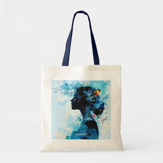 Fantasy Schattige Spring Girl Bird Tote Bag (Voorkant)
