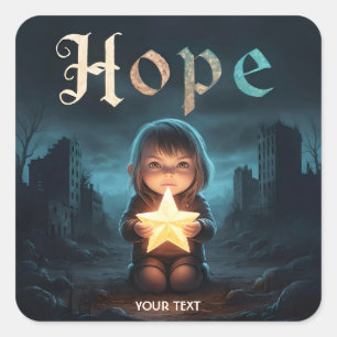 Fantasy Schattige Star Girl Hope Vierkante Sticker