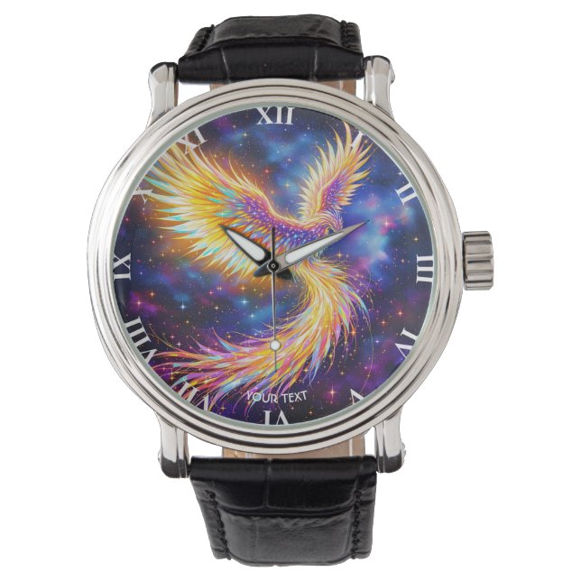 Fantasy Schattige Starlight Phoenix Space Horloge (Voorkant)
