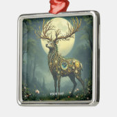 Fantasy Schattige Steampunk Deer Forest Metalen Ornament (Links)