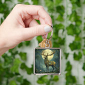 Fantasy Schattige Steampunk Deer Forest Sleutelhanger (Hand)
