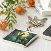 Fantasy Schattige Steampunk Deer Forest Sleutelhanger (Zijkant)