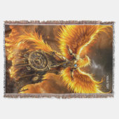 Fantasy Schattige Steampunk Flames Phoenix Deken (Voorkant)