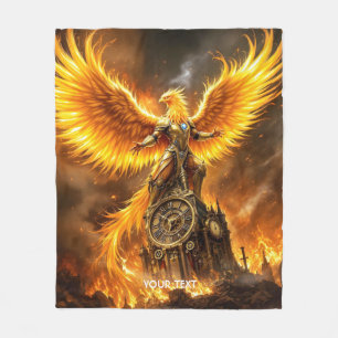 Fantasy Schattige Steampunk Flames Phoenix Fleece Deken