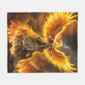 Fantasy Schattige Steampunk Flames Phoenix Fleece Deken (Voorkant (Horizontaal))
