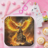 Fantasy Schattige Steampunk Flames Phoenix Papieren Bordje (Feest)