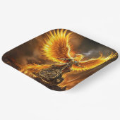 Fantasy Schattige Steampunk Flames Phoenix Papieren Bordje (Gebogen)