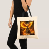 Fantasy Schattige Steampunk Flames Phoenix Tote Bag (Voorkant (product))