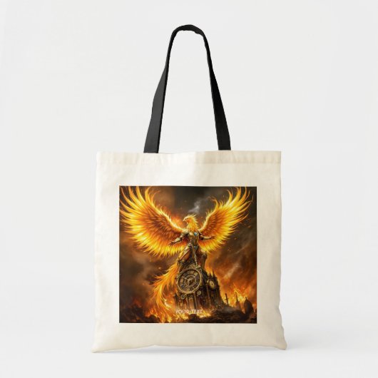 Fantasy Schattige Steampunk Flames Phoenix Tote Bag (Voorkant)