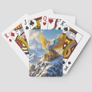 Fantasy Schattige Steampunk Mountains Phoenix Pokerkaarten