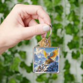 Fantasy Schattige Steampunk Mountains Phoenix Sleutelhanger (Hand)