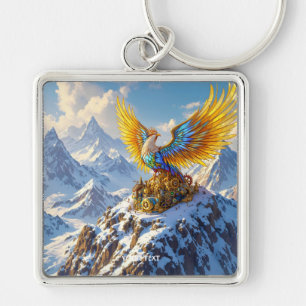 Fantasy Schattige Steampunk Mountains Phoenix Sleutelhanger