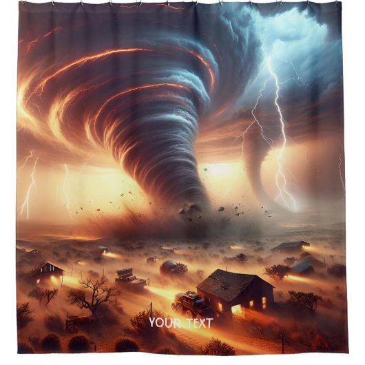 Fantasy Schattige Storm Desert Boerderij Douchegordijn (Voorkant)