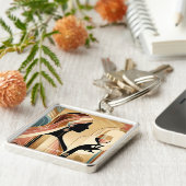 Fantasy Schattige Striking Woman Profiel Sleutelhanger (Zijkant)