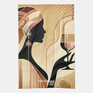 Fantasy Schattige Striking Woman Profiel Theedoek