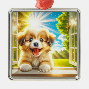 Fantasy Schattige Sun Baby Dog Metalen Ornament