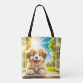 Fantasy Schattige Sun Baby Dog Tote Bag (Achterkant)