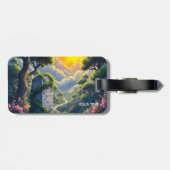 Fantasy Schattige Sun Clouds Forest Bagagelabel (Achterkant horizontaal)