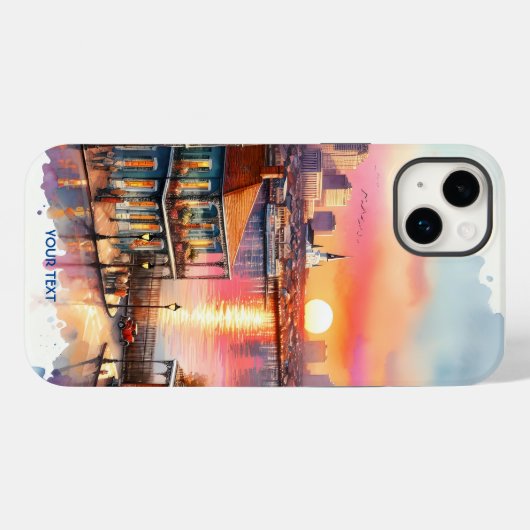 Fantasy Schattige Sunset New Orleans Uitzicht Case-Mate iPhone Case (Achterkant (horizontaal))
