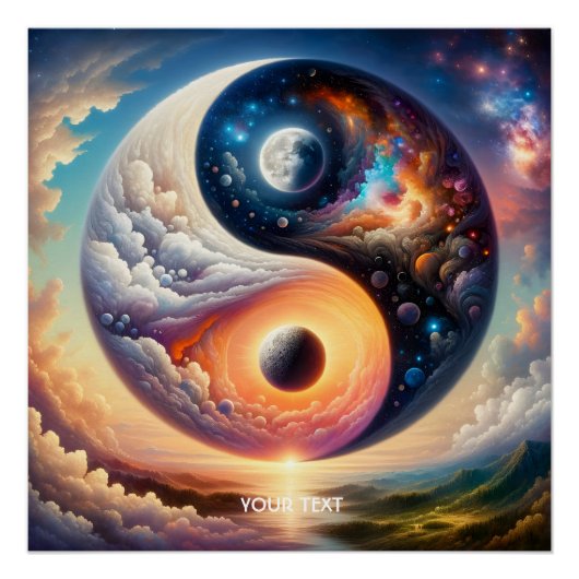 Fantasy Schattige Surreal Yin Yang Perfect Poster (Voorkant)