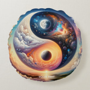 Fantasy Schattige Surreal Yin Yang Rond Kussen