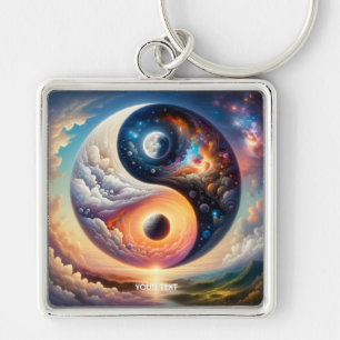 Fantasy Schattige Surreal Yin Yang Sleutelhanger