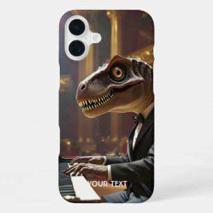 Fantasy Schattige T-rex Speelt Piano iPhone 16 Plus Hoesje