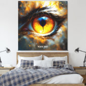 Fantasy Schattige Tijger Oranje Oog Canvas Afdruk (Insitu (Slaapkamer))