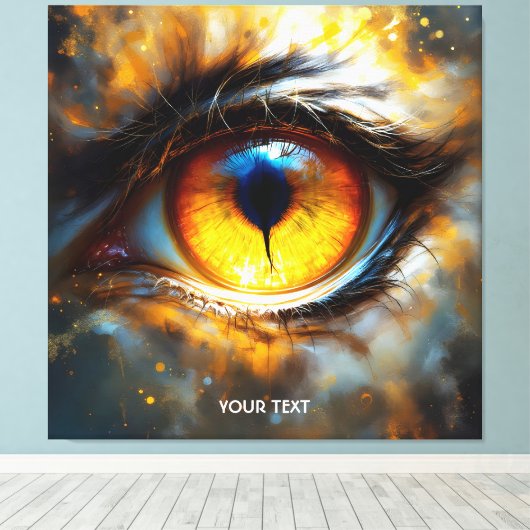 Fantasy Schattige Tijger Oranje Oog Canvas Afdruk (Insitu (Houten vloer))