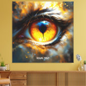 Fantasy Schattige Tijger Oranje Oog Canvas Afdruk (Insitu (Woonkamer))