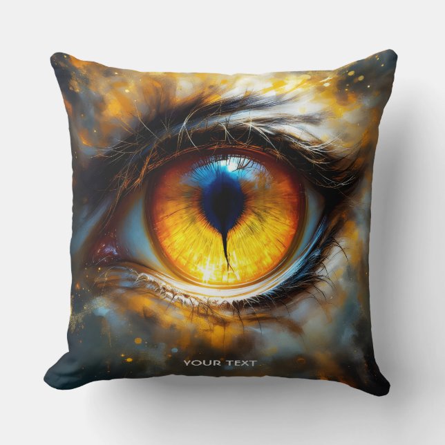 Fantasy Schattige Tijger Oranje Oog Kussen (Voorkant)